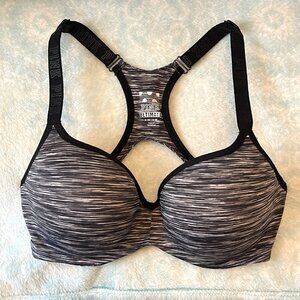 Victoria's Secret Pink Ultimate Push Up Bra Black Gray Marl Racerback Medium DD